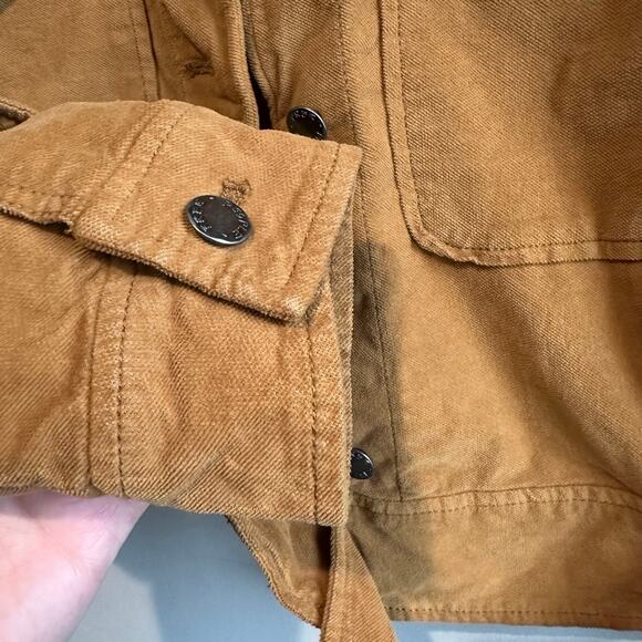 Free People Everlyn Cropped Jacket Mary Gold Mustard Brown M - Picture 9 of 16